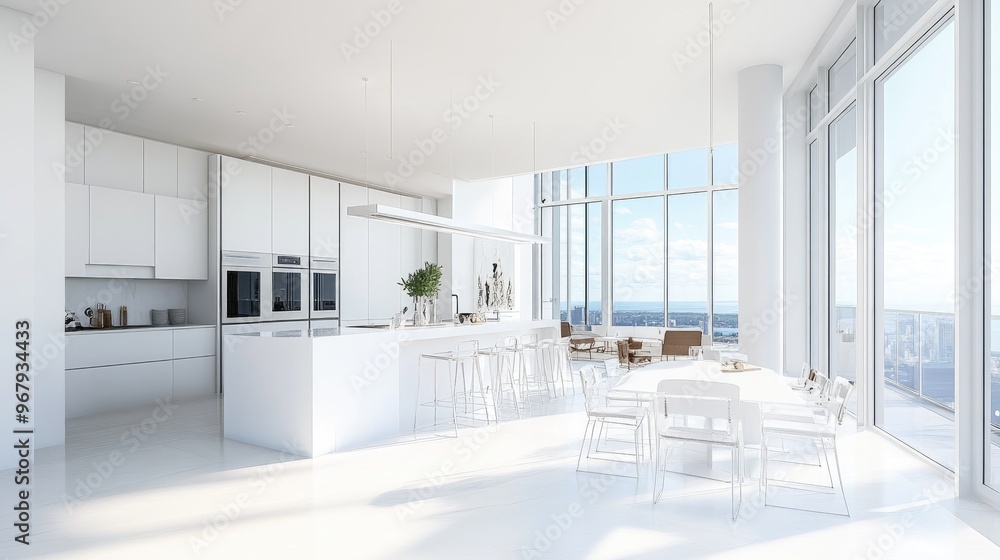 Modern Kitchen Design with a Stunning City View Modern Kitchen Design with a Stunning City View