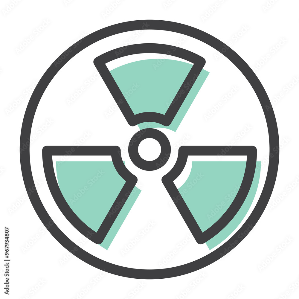 Fototapeta premium Png radiation hazard symbol business in minimal line