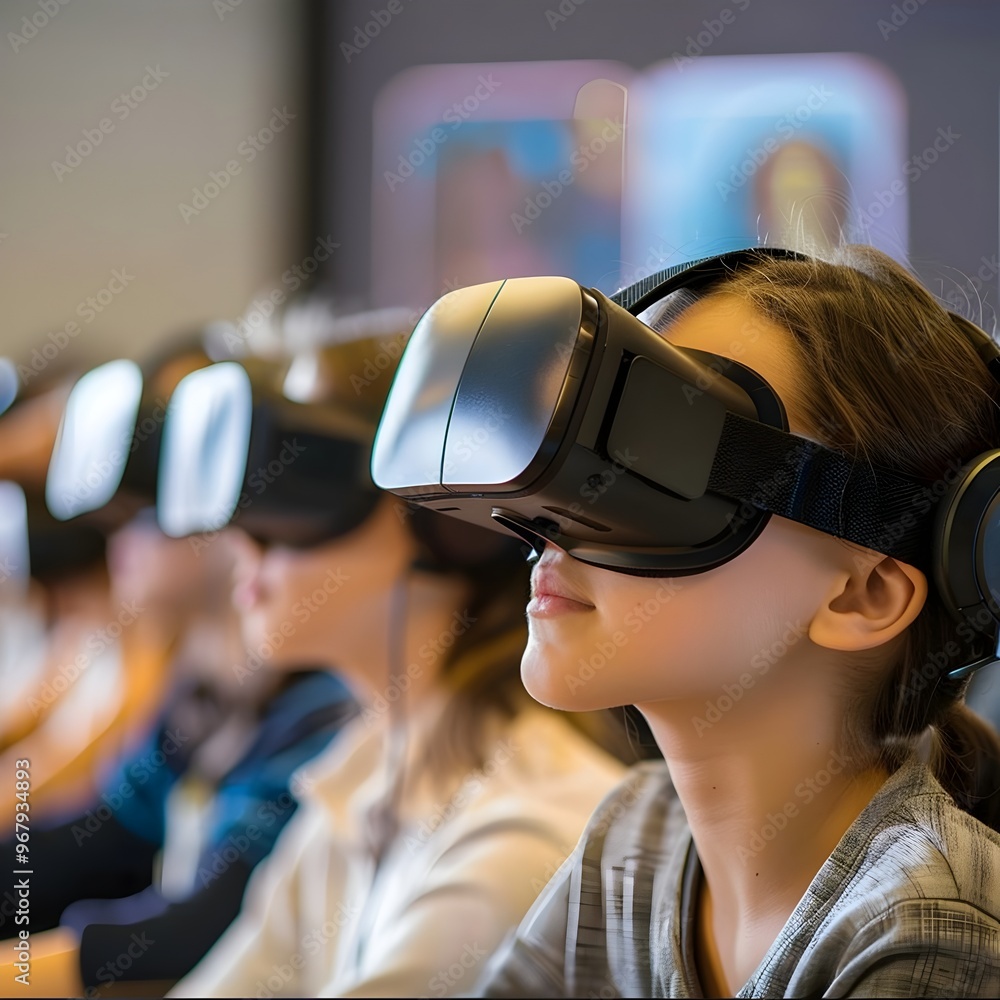 Virtual Reality Headset Used for Immersive Distance Learning Experiences in Educational Settings Virtual Reality Headset Used for Immersive Distance Learning Experiences in Educational Settings