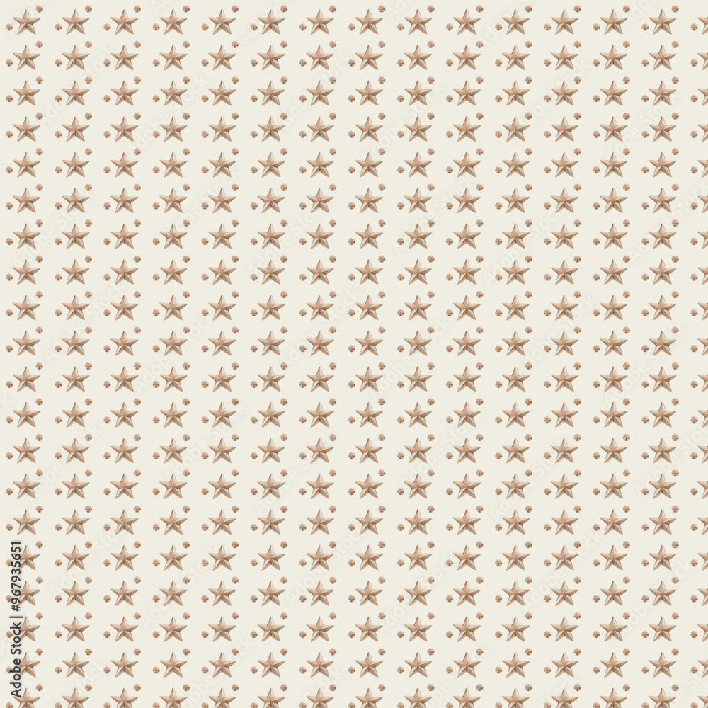Seamless Beige Star Pattern on Light Background for Festive Design Seamless Beige Star Pattern on Light Background for Festive Design