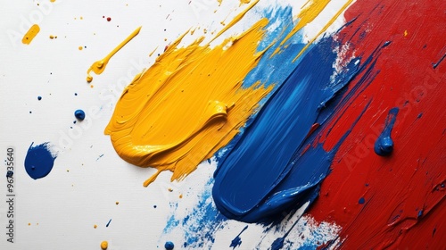 Wallpaper Mural Colorfull brush strokes, red blue yellow splashes, backgrounds Torontodigital.ca