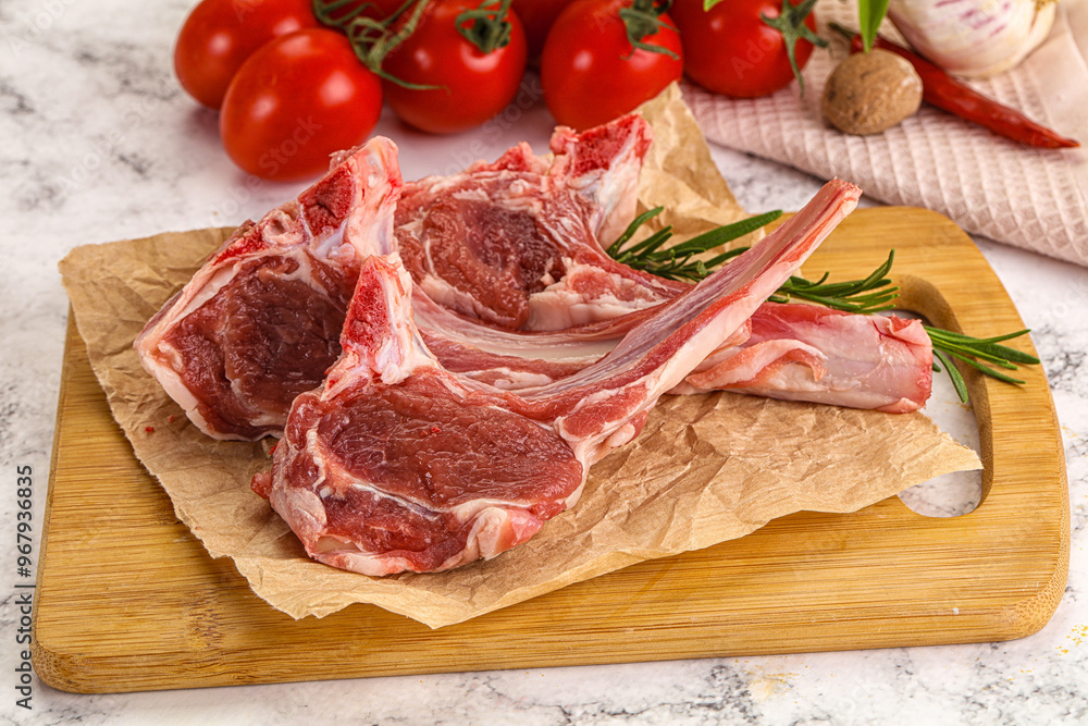 Raw Rack of Lamb for cooking Raw Rack of Lamb for cooking