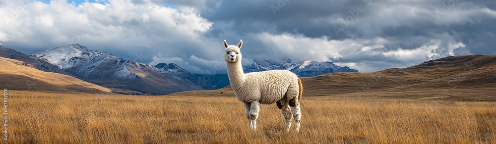 a banner size photo of an alpaca a banner size photo of an alpaca