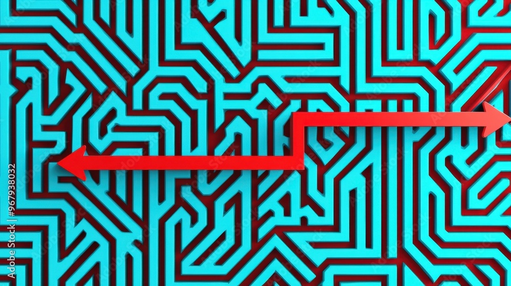 A complex maze with arrows cutting straight through, representing streamlined processes and effective problem-solving A complex maze with arrows cutting straight through, representing streamlined processes and effective problem-solving