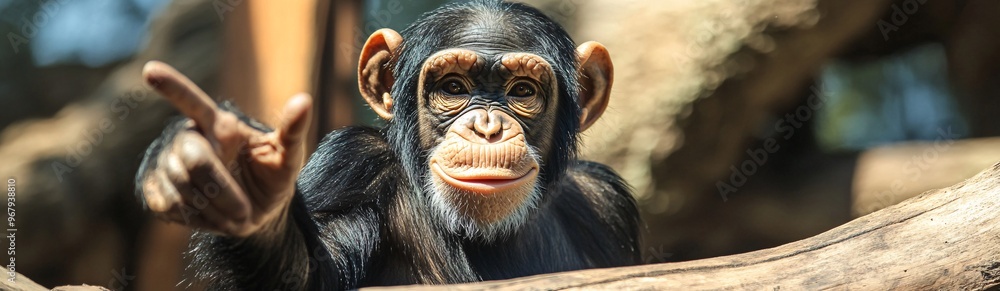 a banner size photo of a chimpanzee a banner size photo of a chimpanzee