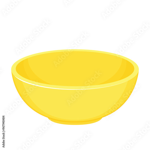 Yellow Bowl. Bowl on white background. bowl vector.