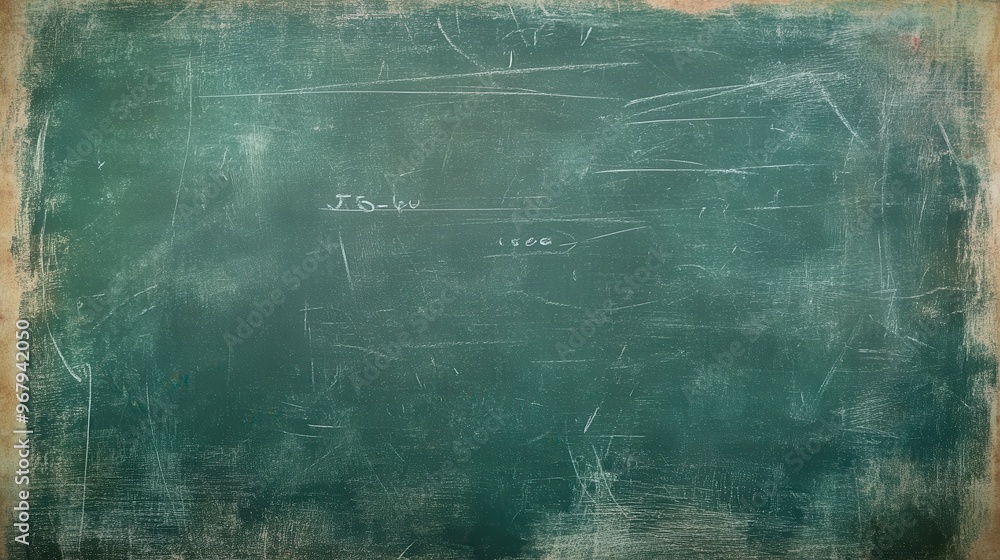A textured green chalkboard with faint writing and scratches, perfect for educational themes and classroom settings. A textured green chalkboard with faint writing and scratches, perfect for educational themes and classroom settings.