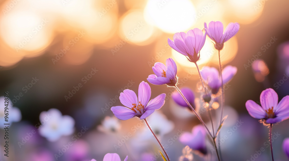 Purple Wildflowers Blooming in Warm Sunset Light
Purple Wildflowers Blooming in Warm Sunset Light