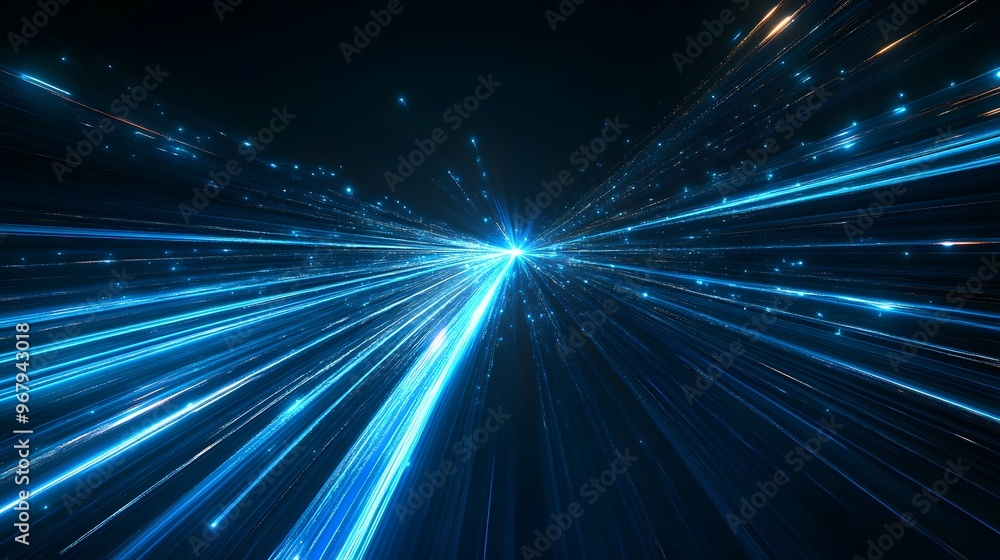 Abstract blue light streaks creating a dynamic effect. Abstract blue light streaks creating a dynamic effect.
