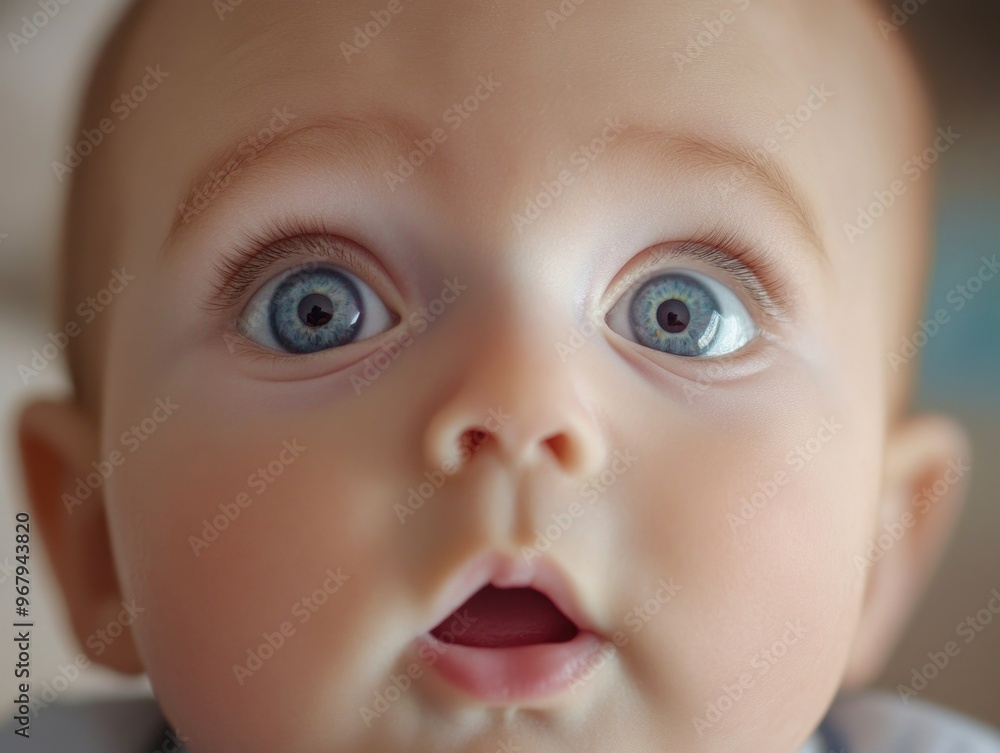 Baby with Blue Eyes Close Up