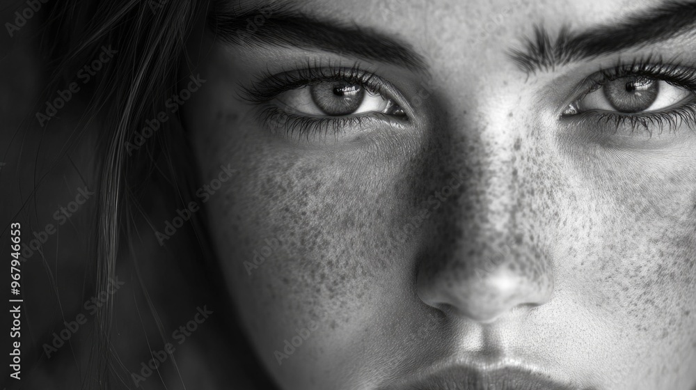 Obraz premium Woman with freckles