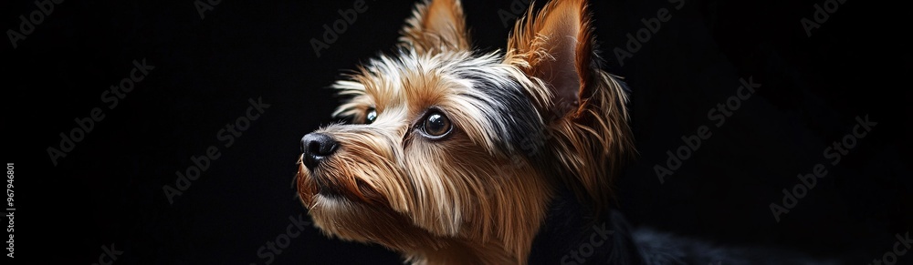 a banner size photo of a yorkshire terrier a banner size photo of a yorkshire terrier