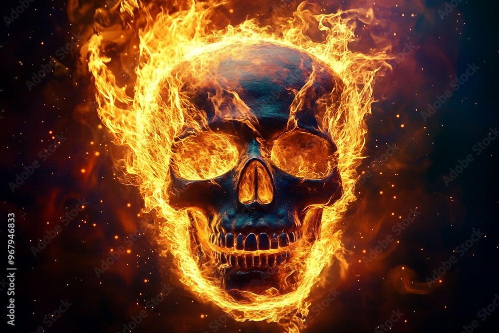 fire and skull fire and skull