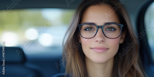 A smiling female within a car. Free Download A smiling female within a car. - GFXLoad