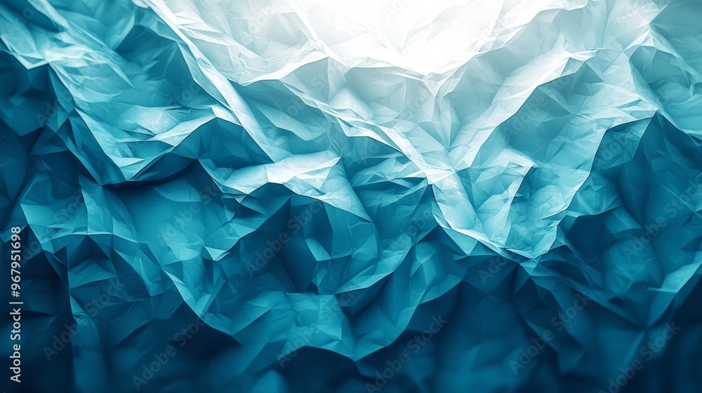 Fototapeta premium Crumpled Blue Paper