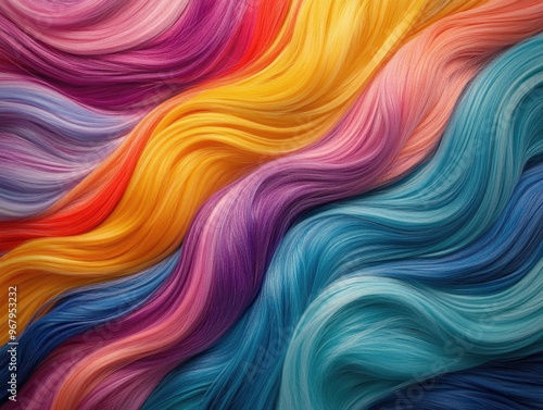 Wavy Hair Multicolor Background