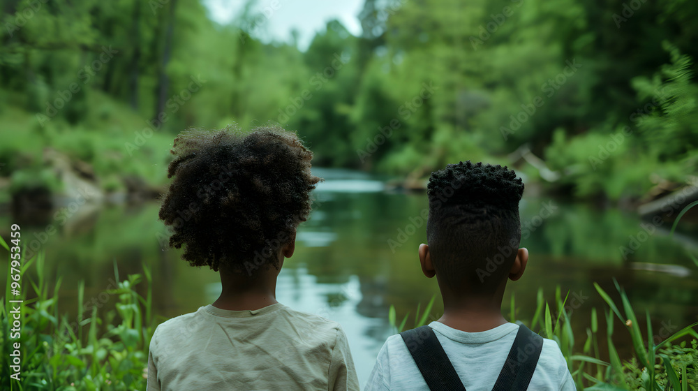 Slowmo Shot African American Siblings Casual Slowmo Shot African American Siblings Casual
