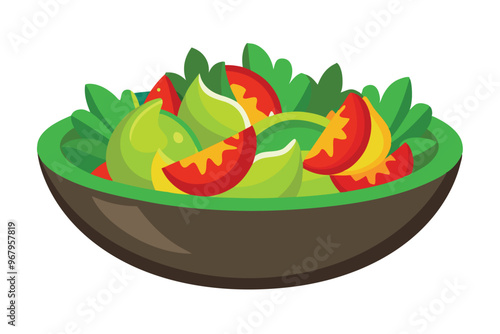 Chilean salad vector illustration on white background.