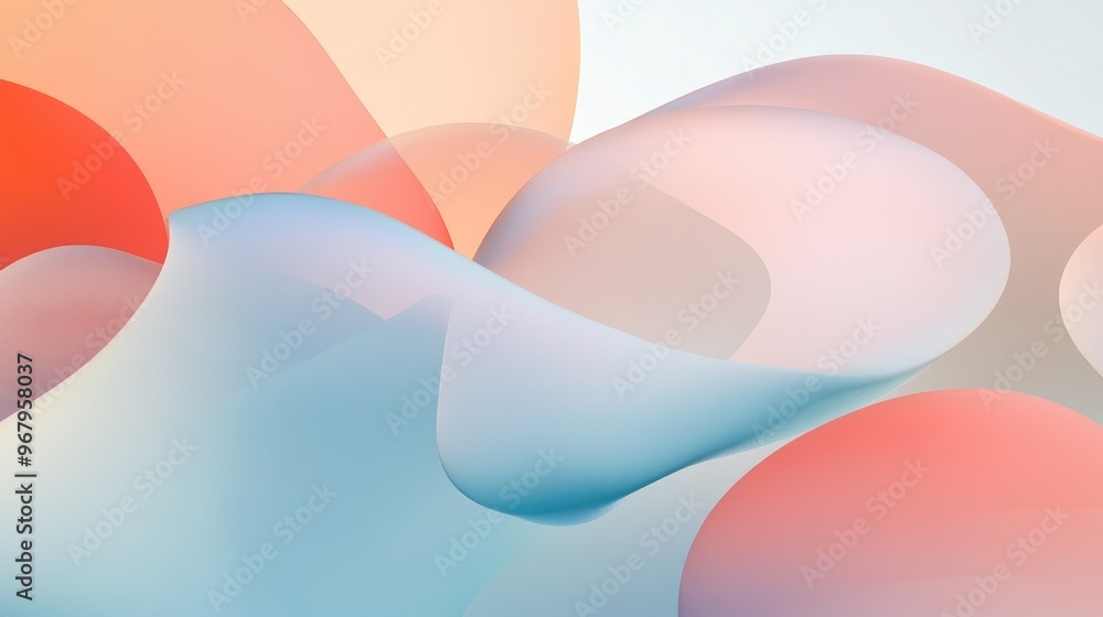Abstract Art: Fluid Shapes with Delicate Colors Abstract Art: Fluid Shapes with Delicate Colors