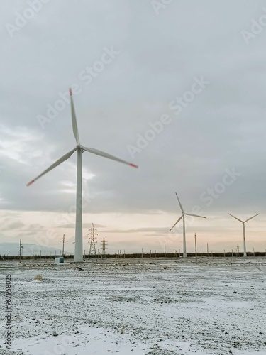 wind turbines in winter
