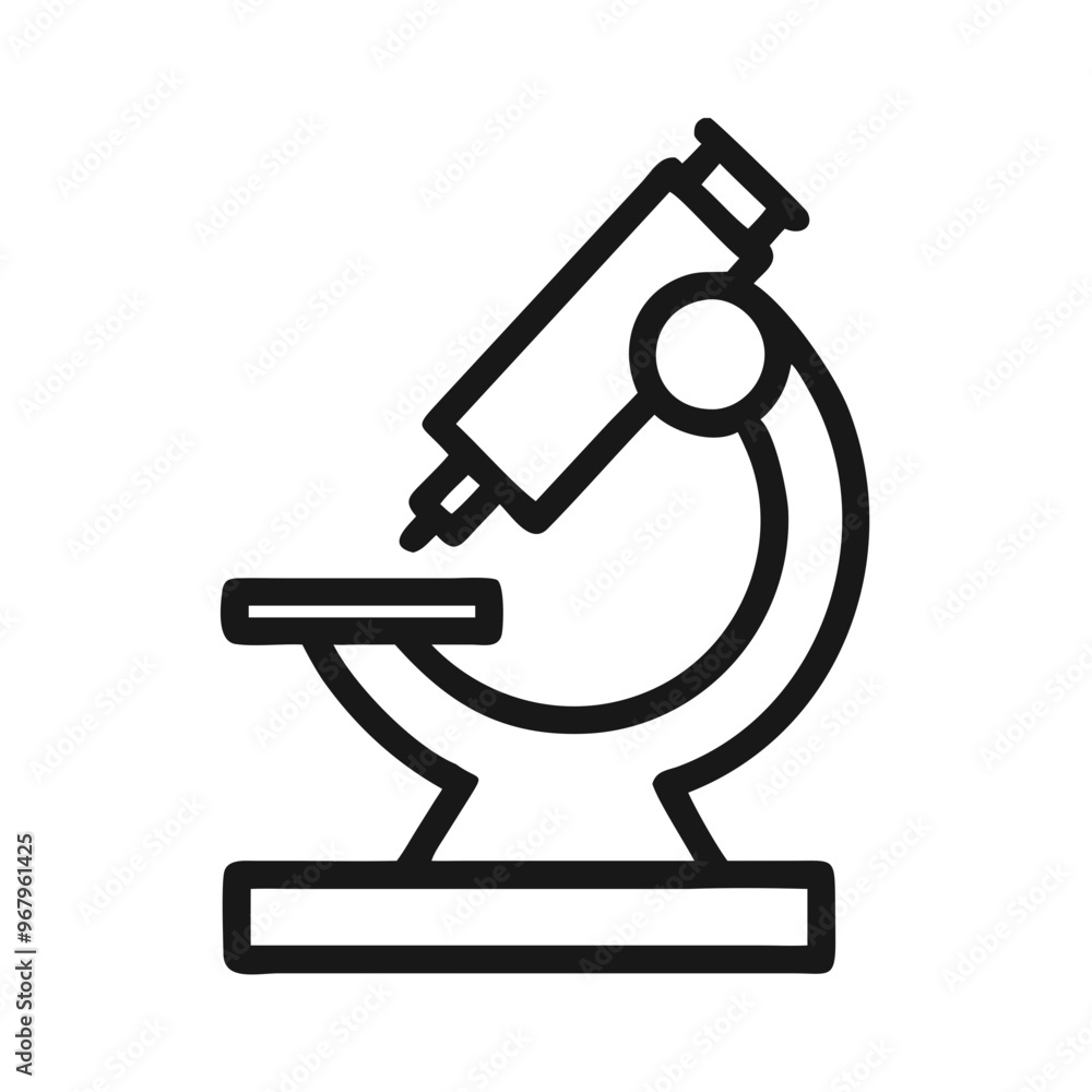 Minimalistic microscope icon made with black lines Minimalistic microscope icon made with black lines