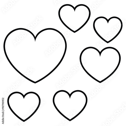 Collection of love heart symbol icons love illus