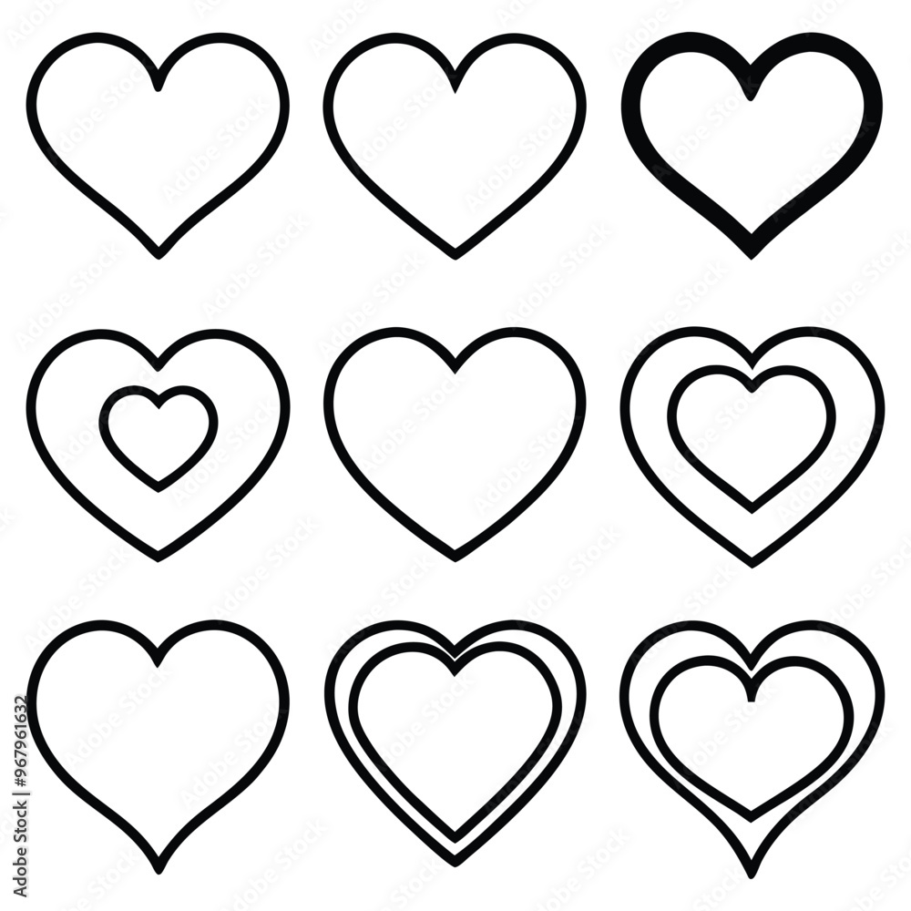 Collection of love heart symbol icons love illus Collection of love heart symbol icons love illus