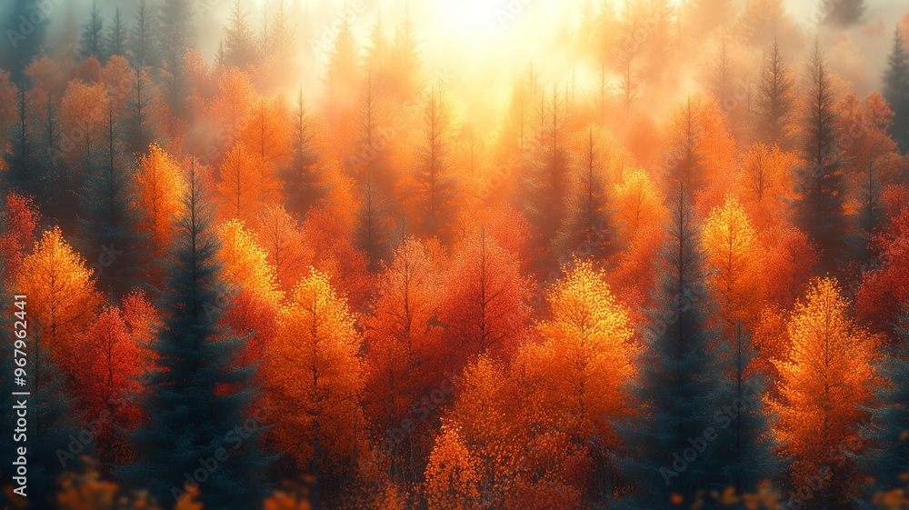 紅葉した秋の山 紅葉した秋の山