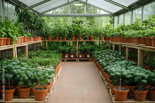 Interior View of a Well-Maintained Greenhouse | Lush Plant Growth and Sustainable Agriculture