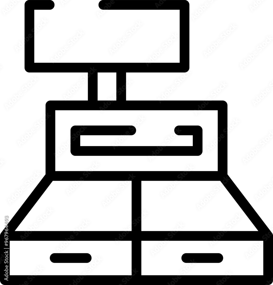 Rounded Stroke Cash Counter Icon Rounded Stroke Cash Counter Icon
