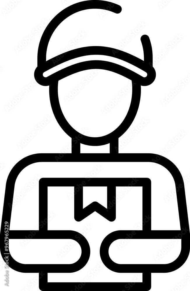 Rounded Stroke Delivery Man Icon Rounded Stroke Delivery Man Icon