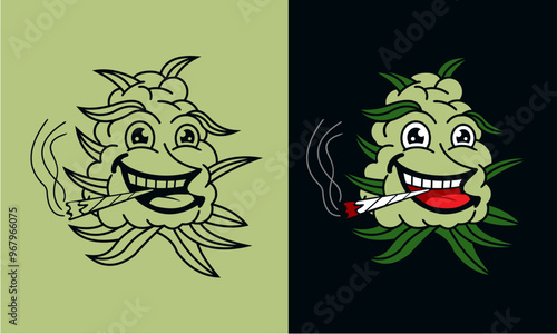 marijuana flower cartoon.eps