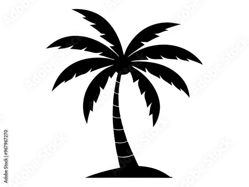 palm tree silhouette  transparent background png file,