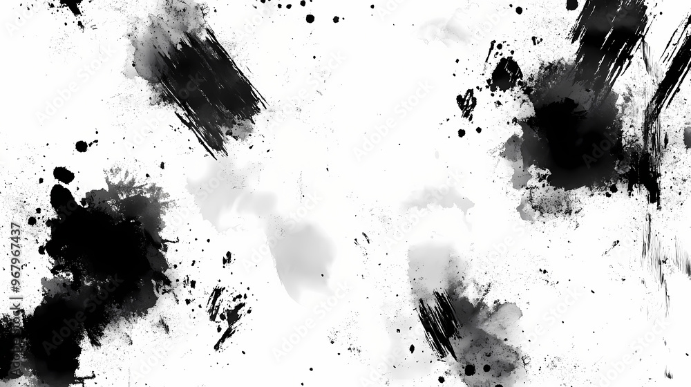 Fototapeta premium Luxurious black and white grunge texture seamless abstract ink background pattern. Monochrome. Illustration
