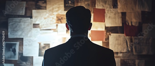 Silhouetted figure against a moody dramatic backdrop hinting at the secretive world of Cold War espionage and the intrigue surrounding nuclear weapons and military intelligence