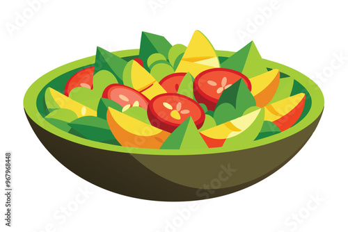 Chilean salad vector illustration on white background.