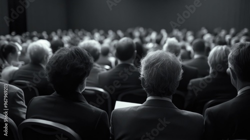 Audience seated before presenter