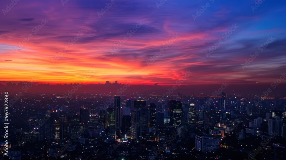 Cityscape Sunset with Vibrant Sky Cityscape Sunset with Vibrant Sky