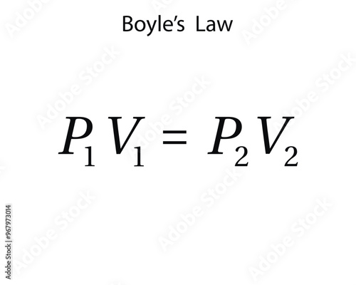 Boyle's law on the white background. Education. Science. School. Formula. Vector illustration. photo