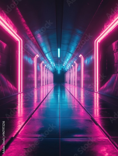 Wallpaper Mural Neon Tunnel Torontodigital.ca