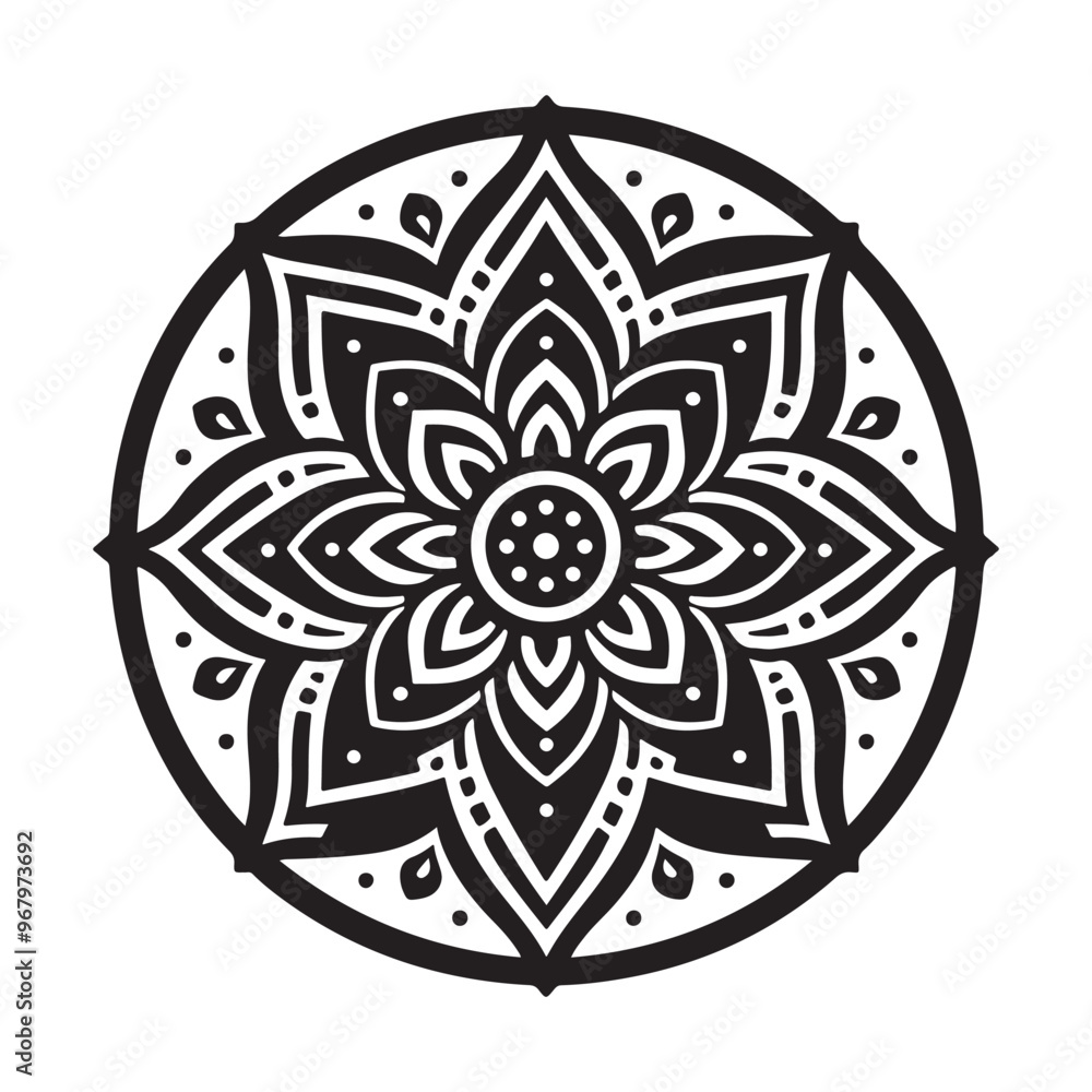 Simple flower mandala vector art illustration Simple flower mandala vector art illustration