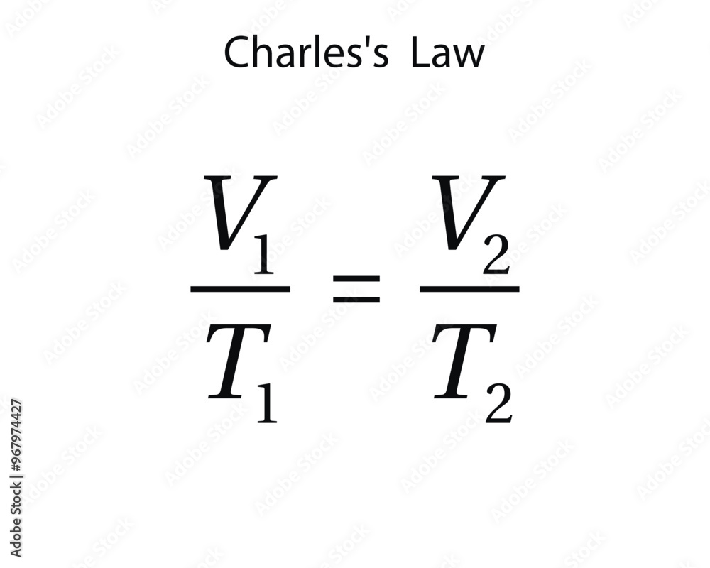 Charles's law on the white background. Education. Science. School. Formula. Vector illustration. Charles's law on the white background. Education. Science. School. Formula. Vector illustration.