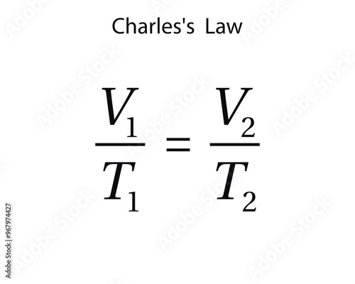 Charles's law on the white background. Education. Science. School. Formula. Vector illustration.