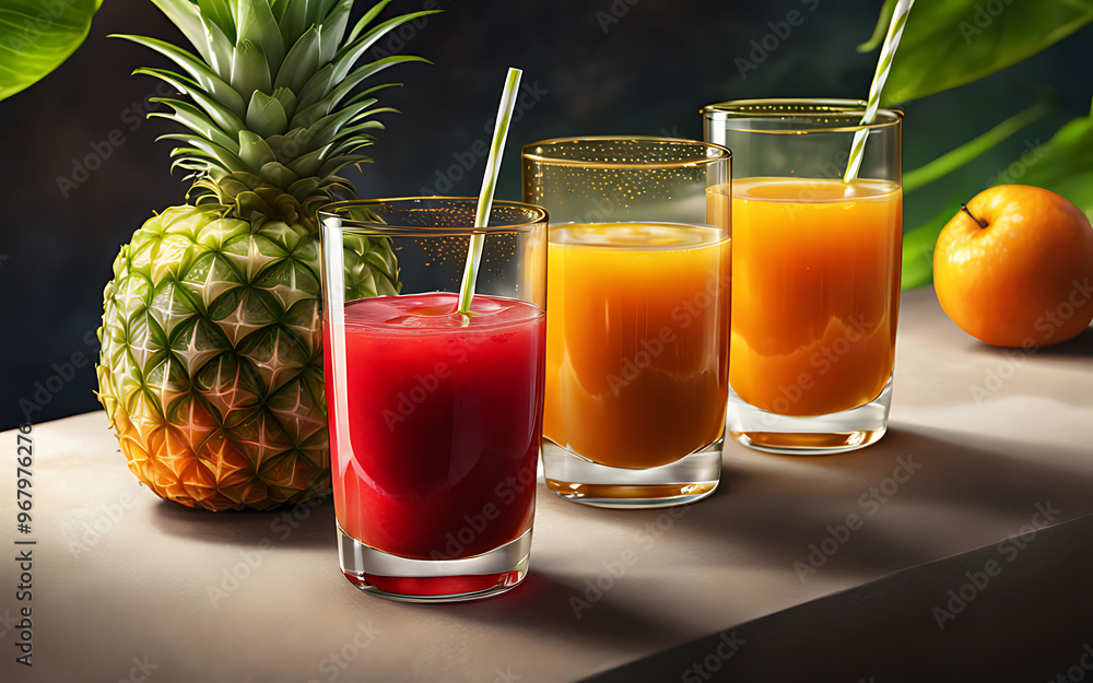 Healthy Glass of fruit and vegetable smoothies. Fresh Organic Juice Healthy Glass of fruit and vegetable smoothies. Fresh Organic Juice