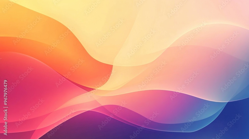Fototapeta premium Abstract Gradient Background with Dynamic Wavy Lines, Smooth and Colorful Design, 