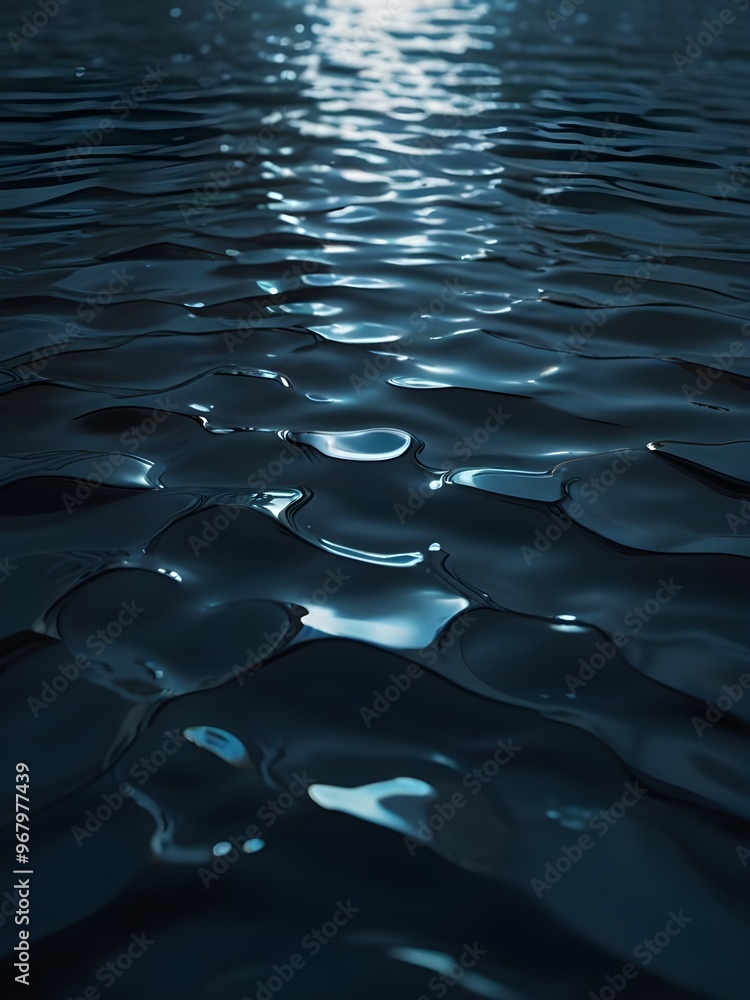Obraz premium water reflection disco ball, blue disco ball Dynamic liquid background in gradient. Ai image light ball, background , 
