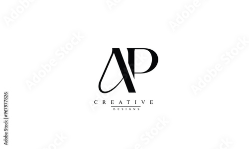 Alphabet letters Initials Monogram logo AP PA A P