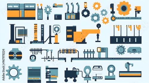 Industrial Machinery and Automation Components Set