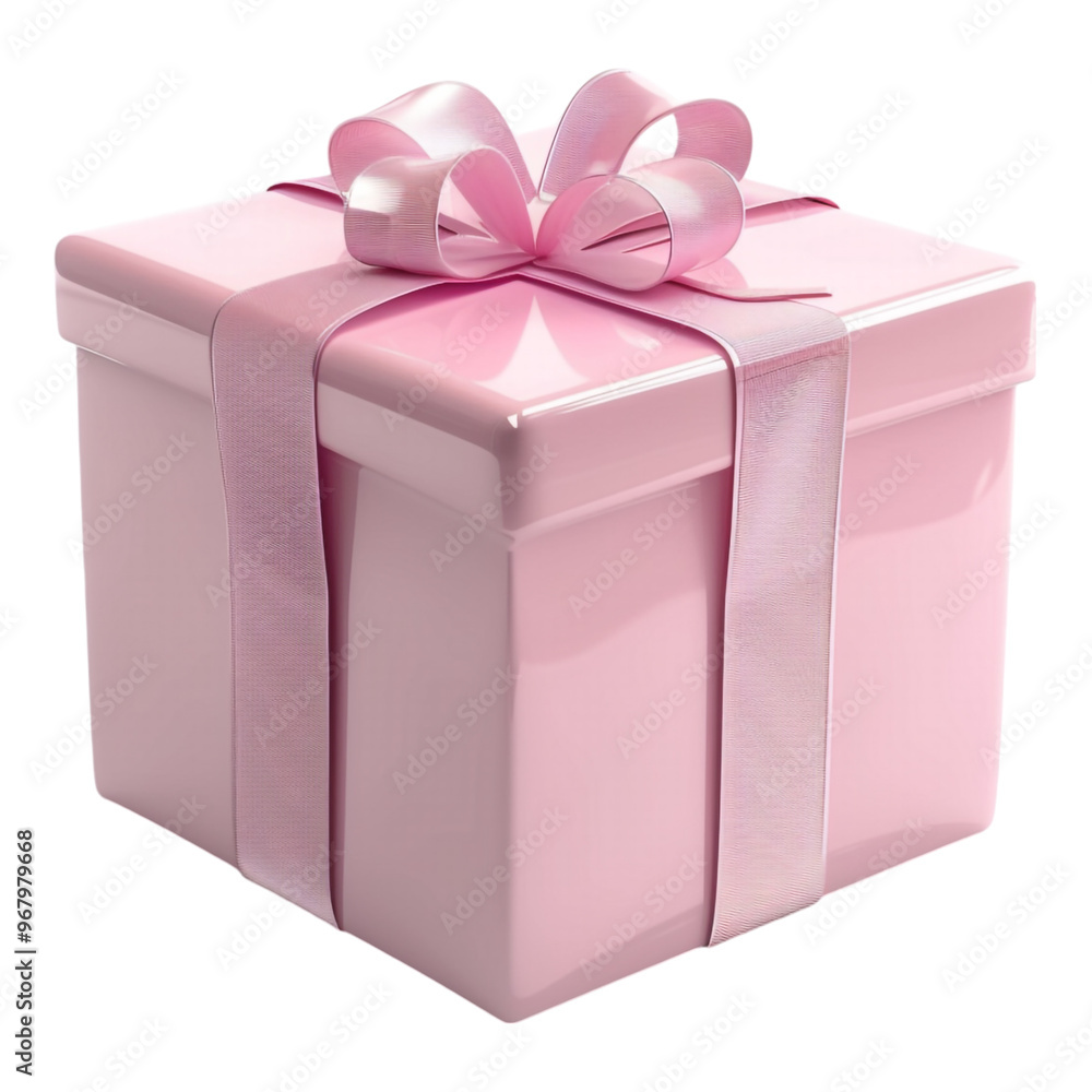 Obraz premium Charming Pink Gift Box with Bow | Great for Birthdays, Holidays, and Special Events