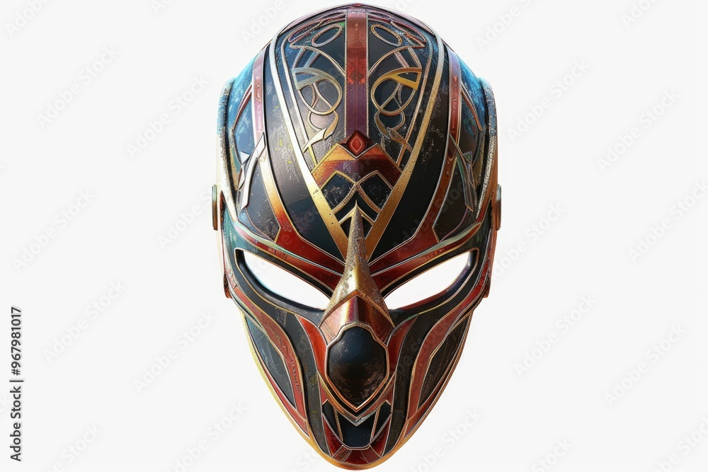 A close-up shot of a mask on a white background, perfect for use in beauty or fashion products promotions A close-up shot of a mask on a white background, perfect for use in beauty or fashion products promotions